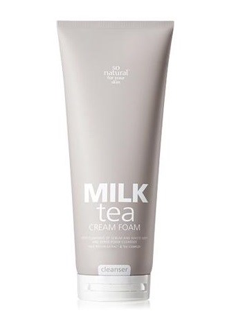 фото Крем-пенка тонизирующая so natural milk tea cream foam, 200 мл