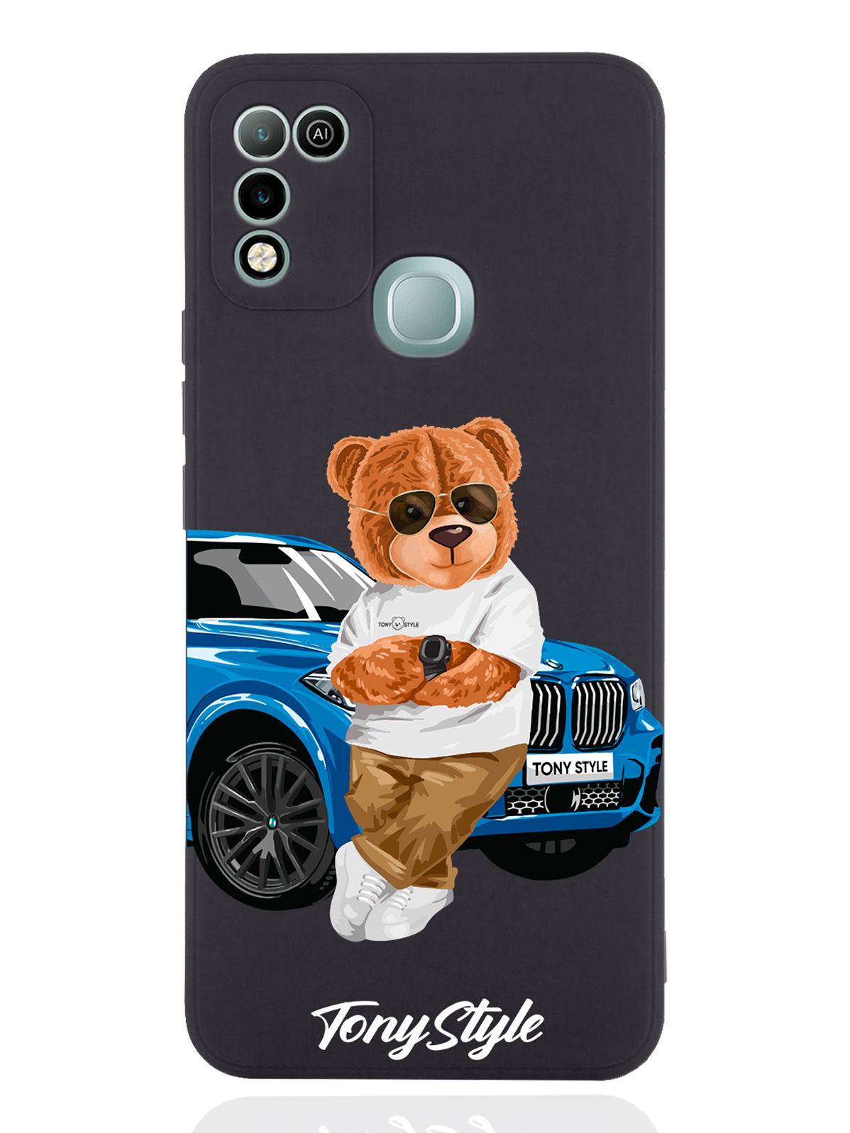 

Чехол Tony Style для Infinix Hot 11 Play Tony Style с машиной черный, Голубой;коричневый;белый