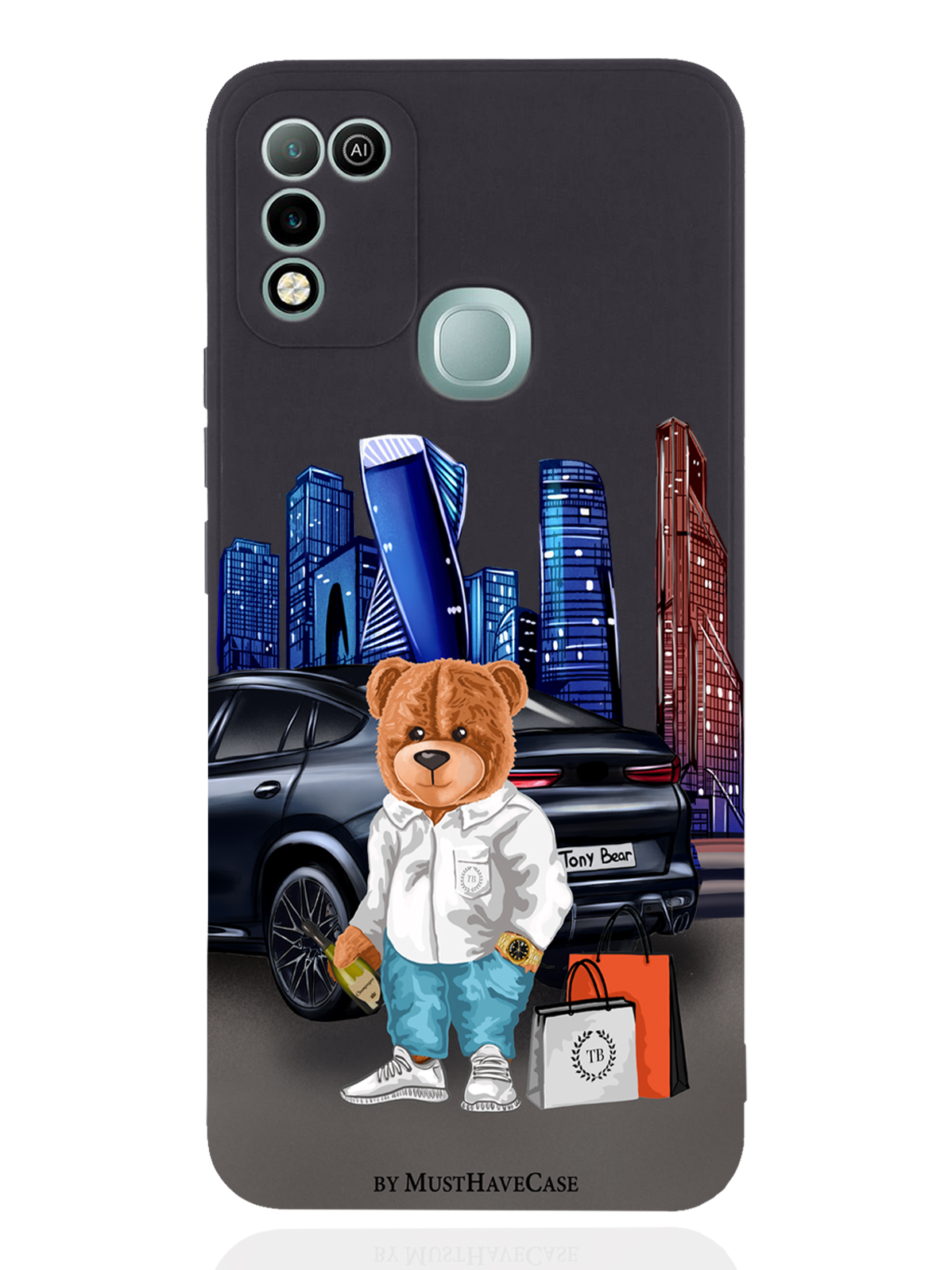 

Чехол MustHaveCase для Infinix Hot 11 Play Тони Москва Сити черный, Черный;синий;коричневый