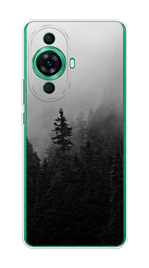 

Чехол на Huawei Nova 11 Pro "Туманный лес", Серый;черный, 6121350-2