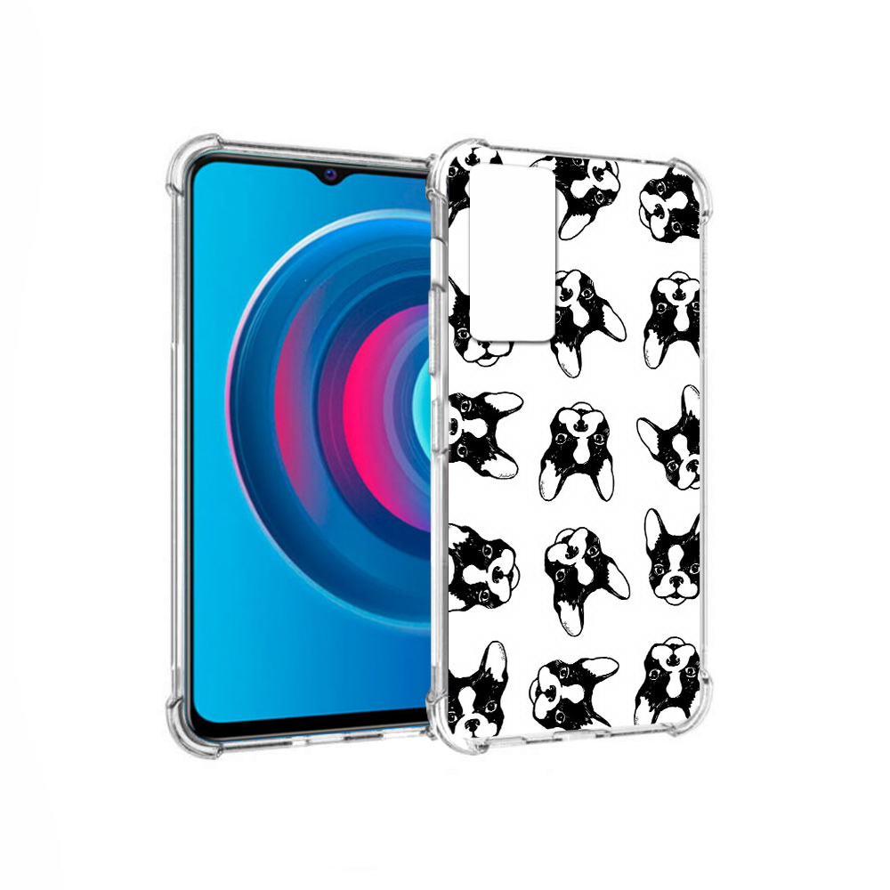 

Чехол MyPads Tocco для Vivo Y74s черно белые собачки (PT224892.430.683), Прозрачный, Tocco