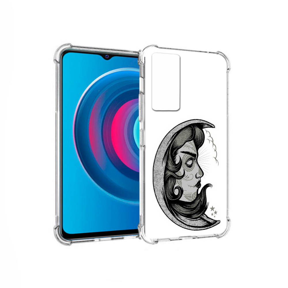 

Чехол MyPads Tocco для Vivo Y74s черно белая луна с лицом (PT224892.430.680), Прозрачный, Tocco