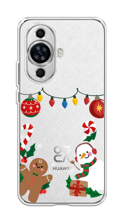 

Чехол на Huawei Nova 11 "Новогоднее настроение", Коричневый;красный;зеленый, 6121250-5