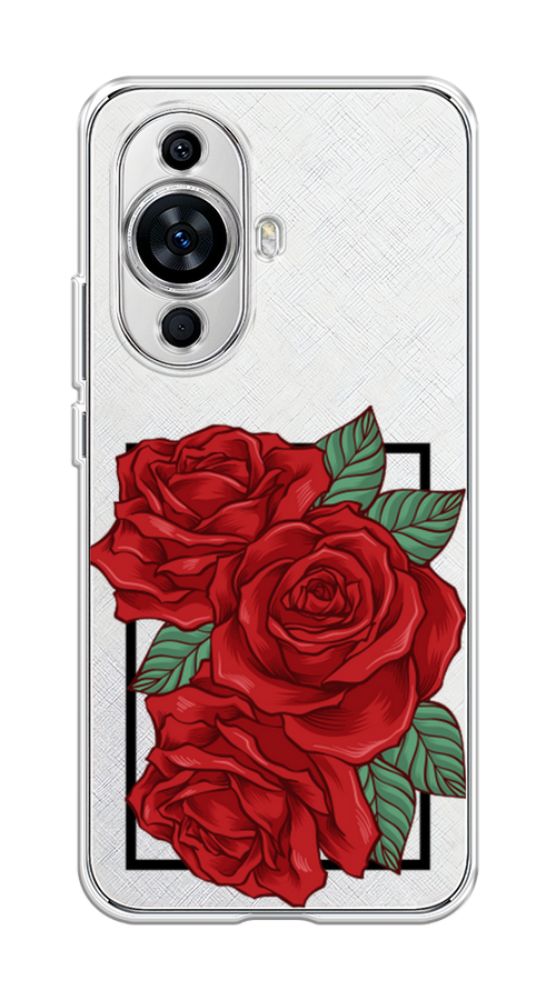 

Чехол на Huawei Nova 11 "Три алые розы", Красный, 6121250-2