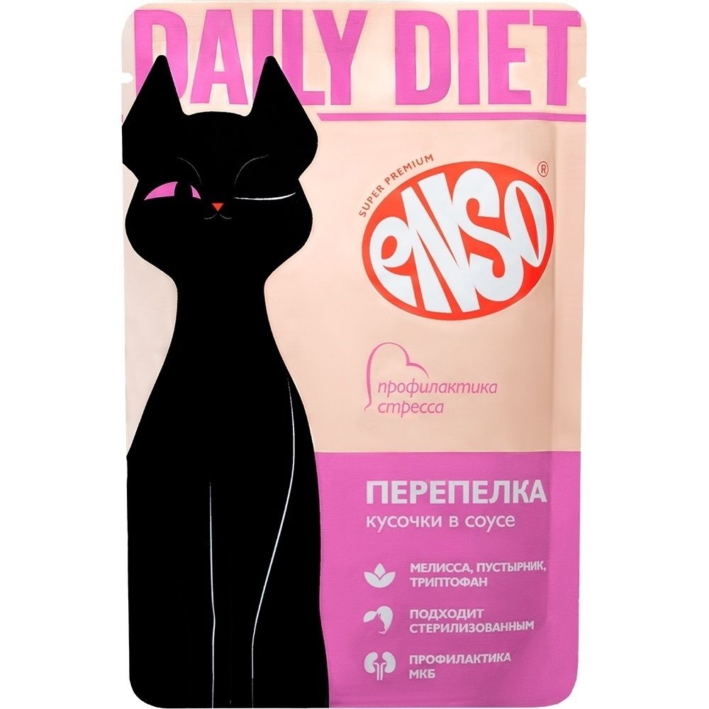 Влажный корм для кошек Enso Daily Diet при стрессе с перепелкой  85 г