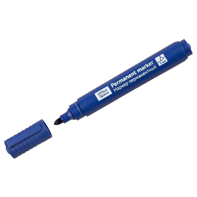 

Маркер перманентный OFFICESPACE "8004А" арт. 265703, 12 шт., Синий