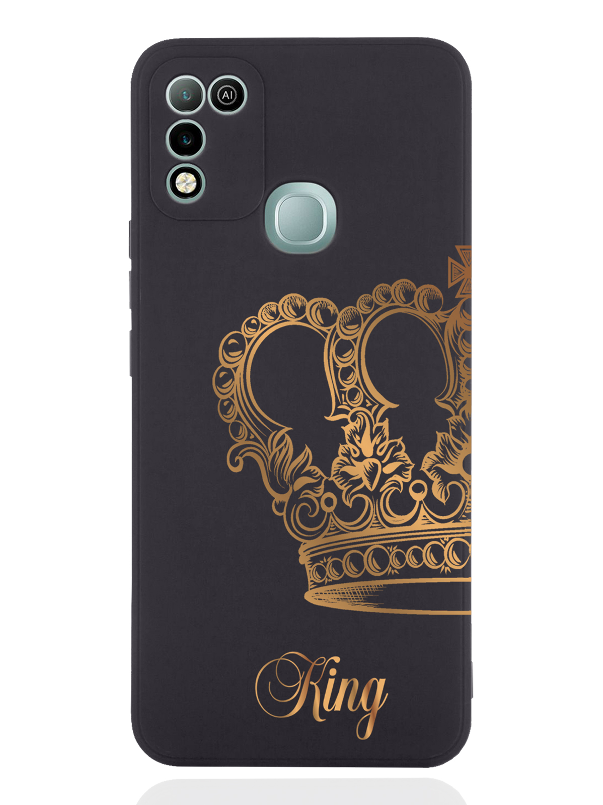 

Чехол MustHaveCase для Infinix Hot 11 Play Парный чехол корона King черный, Черный;золотистый