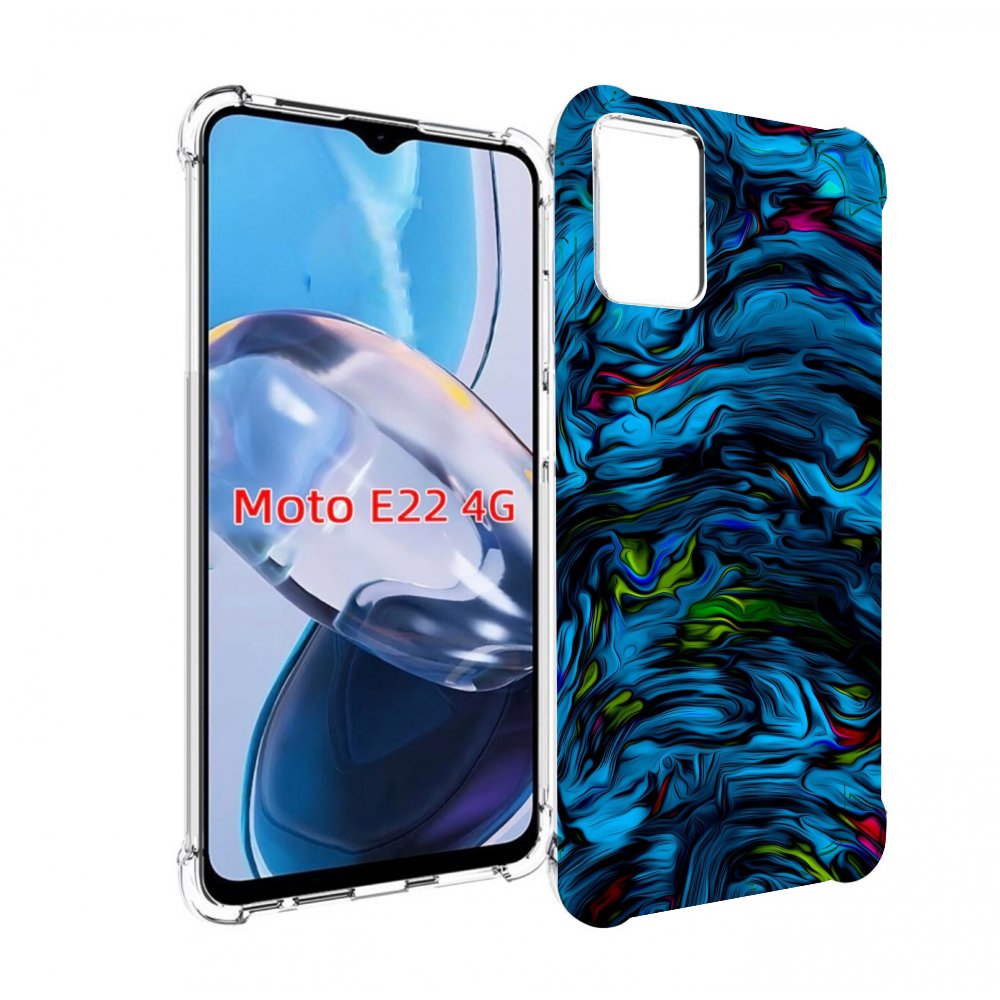 

Чехол MyPads голубая краска в темноте для Motorola Moto E22 4G / E22i 4G, Прозрачный, Tocco
