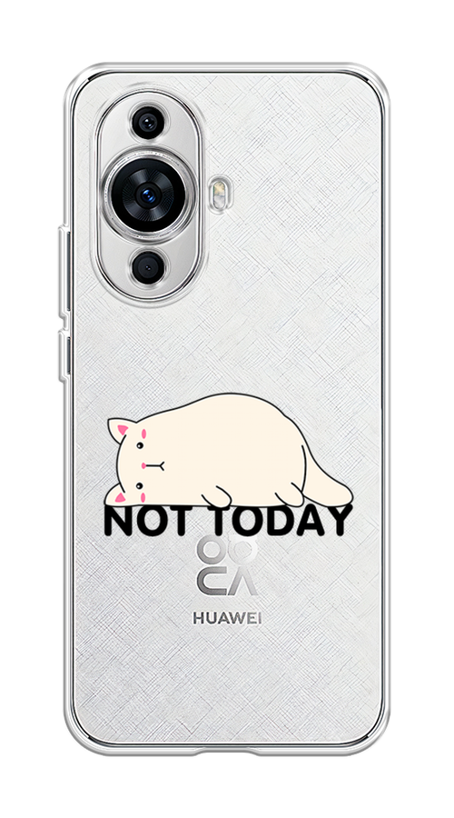 

Чехол на Huawei Nova 11 "Cat not today", Белый;розовый;черный, 6121250-1