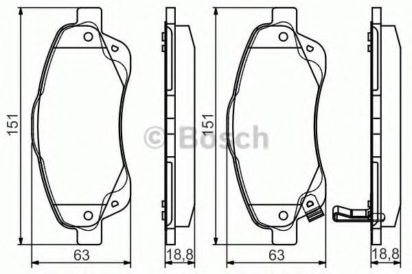 

Тормозные колодки Bosch передние дисковые Premium 2 для Toyota Avensis 03-04 986495083