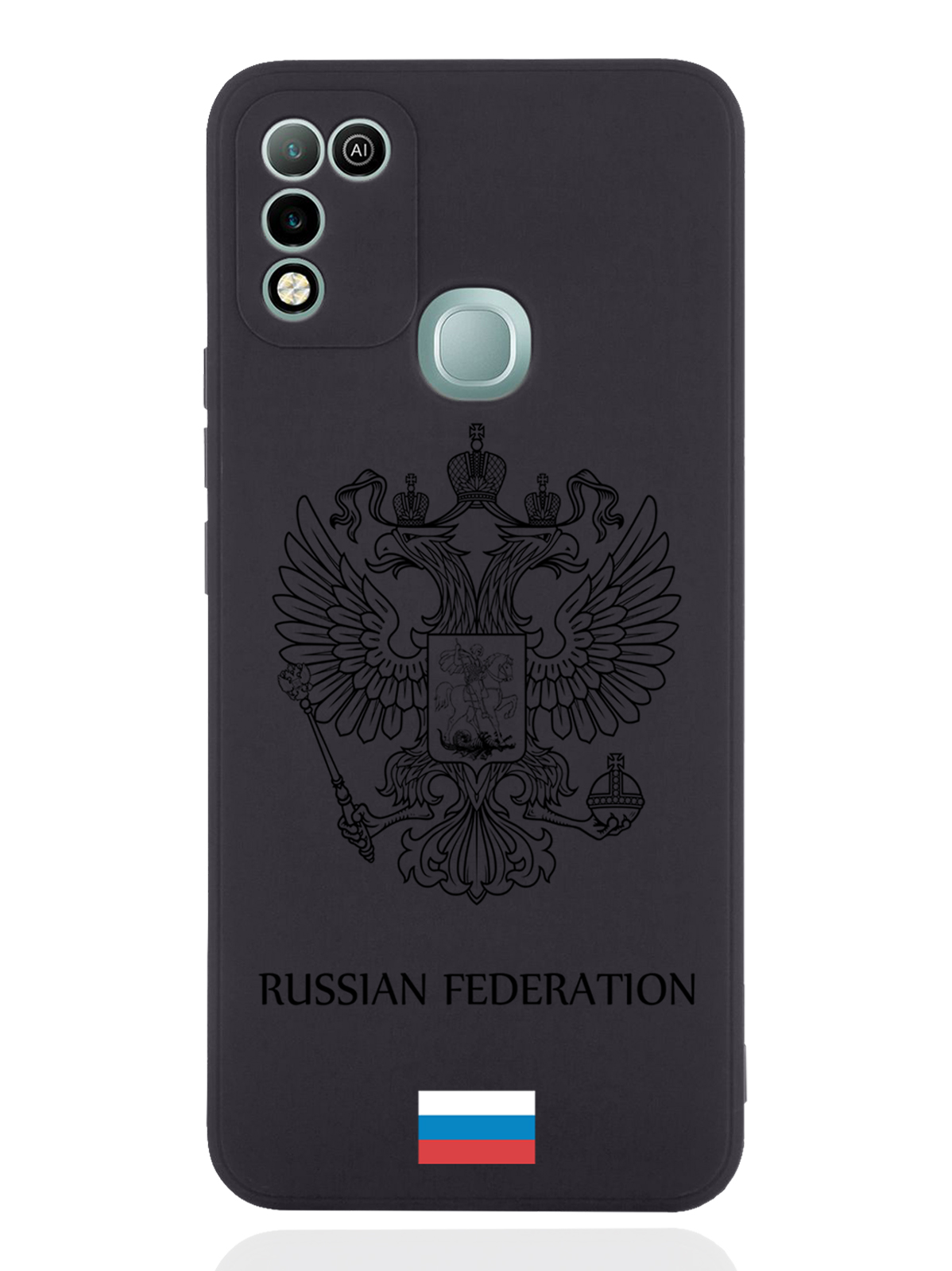 

Чехол MustHaveCase для Infinix Hot 11 Play Черный лаковый Герб Россия черный