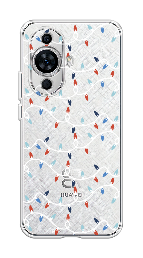 

Чехол на Huawei Nova 11 "Разноцветная гирлянда", Белый;красный;синий, 6121250-5