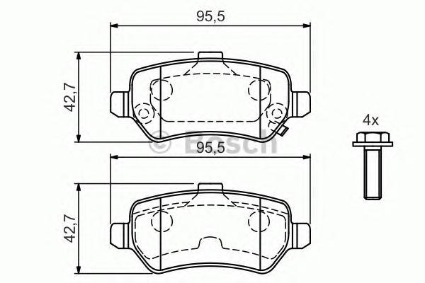 

Тормозные колодки Bosch задние дисковые для Opel Astra G 01-04, Zafira 01 986424646