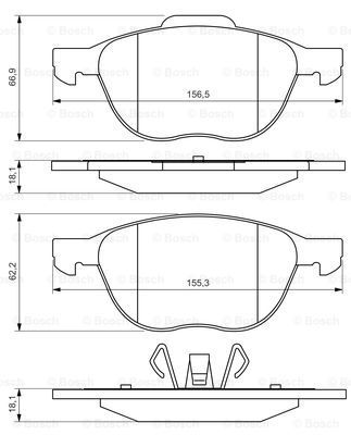 

Тормозные колодки Bosch передние для Ford Focus, C-Max/Mazda 3, 5 1.0-2.5i 2004- 986495215