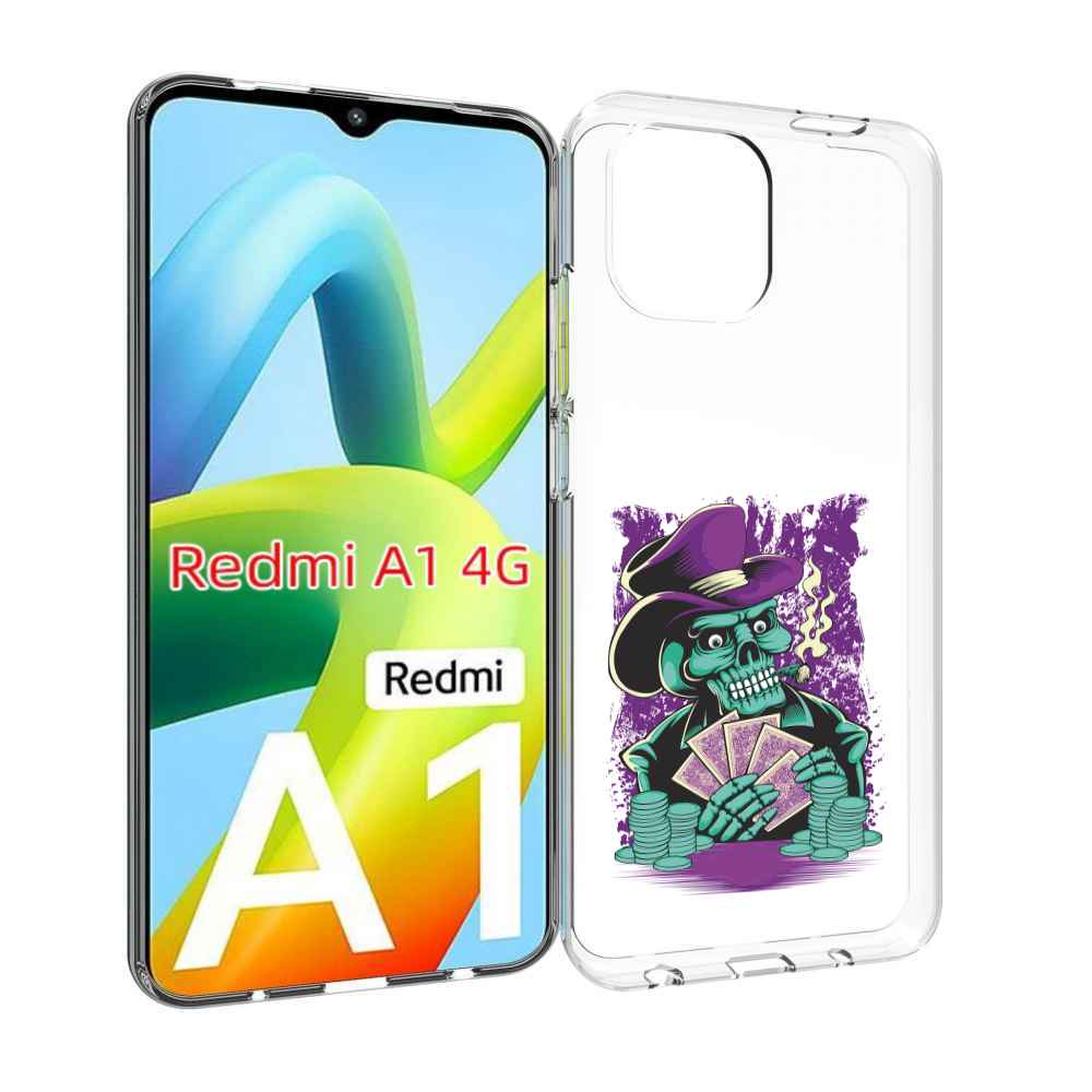 

Чехол Mypads Зеленый Череп С Картами Для Xiaomi Redmi A1, Прозрачный, Tocco
