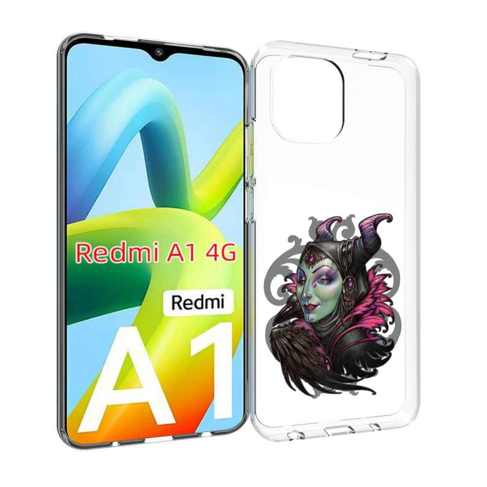 

Чехол Mypads Зеленая Девушка С Вороном Для Xiaomi Redmi A1, Прозрачный, Tocco