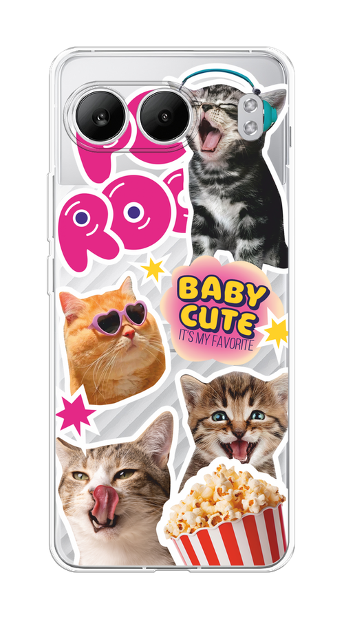 

Чехол на OnePlus Nord 4 5G "Popcorn cats", Серый;коричневый;розовый, 155250-1