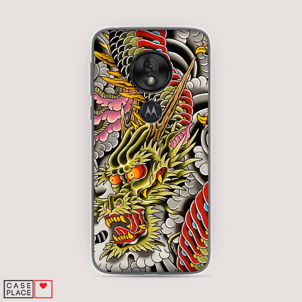 

Чехол на Motorola Moto G7 Play "Японский дракон", Желтый;розовый;красный, 241250-4