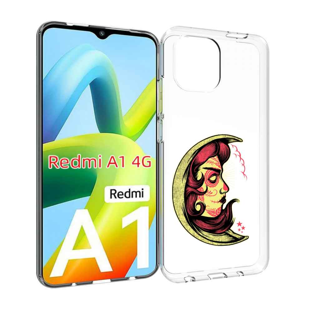 

Чехол Mypads Желтый Полумесяц С Лицом Девушки Для Xiaomi Redmi A1, Прозрачный, Tocco