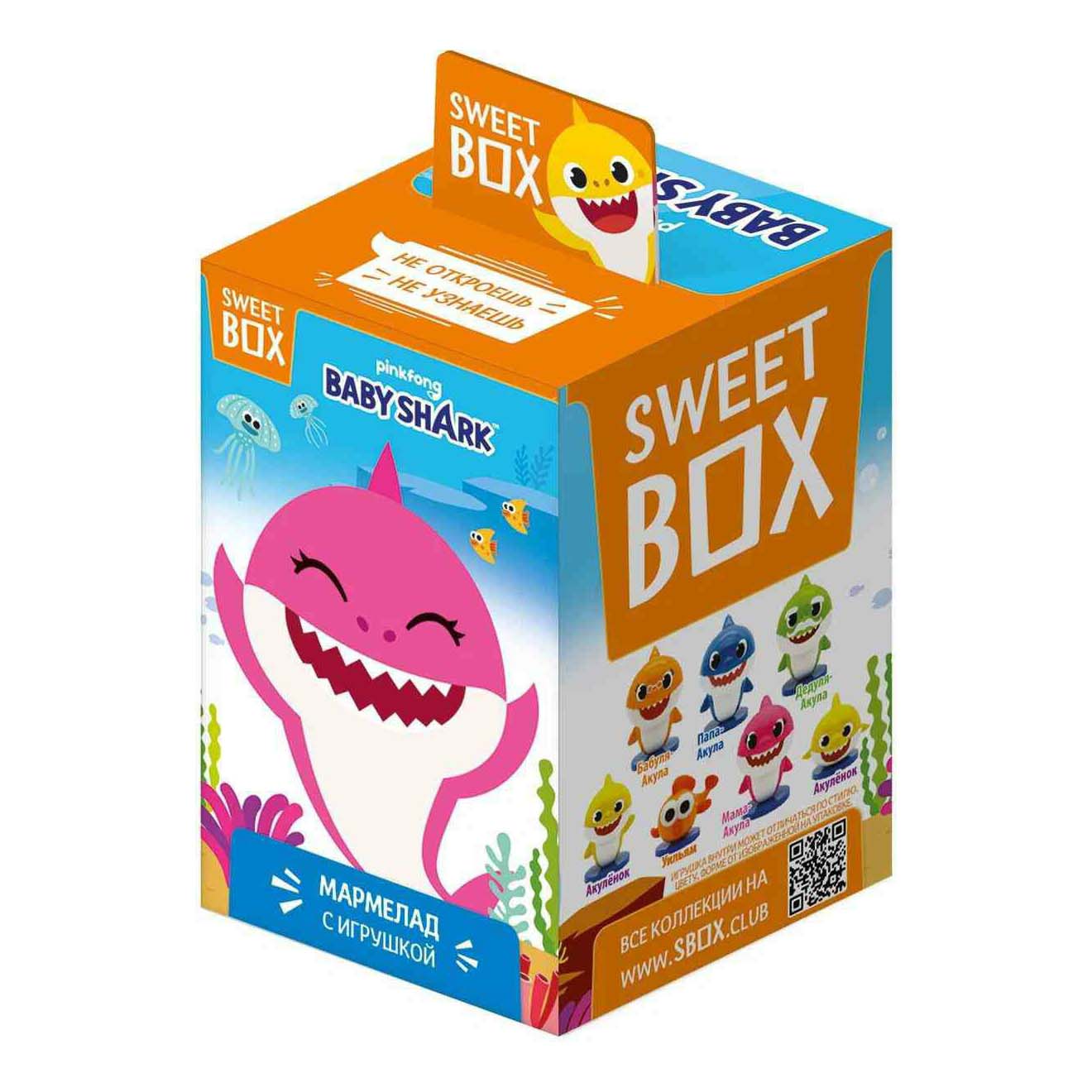 

Мармелад Sweet Box Baby Shark жевательный с игрушкой 10 г в ассортименте