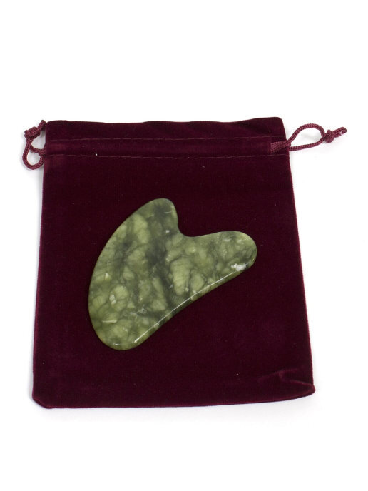 Гуаша сердце нефрит байкальский OptoWeek зеленый + мешочек 10*15 мешочек для запарки мужик 12 х 8 см