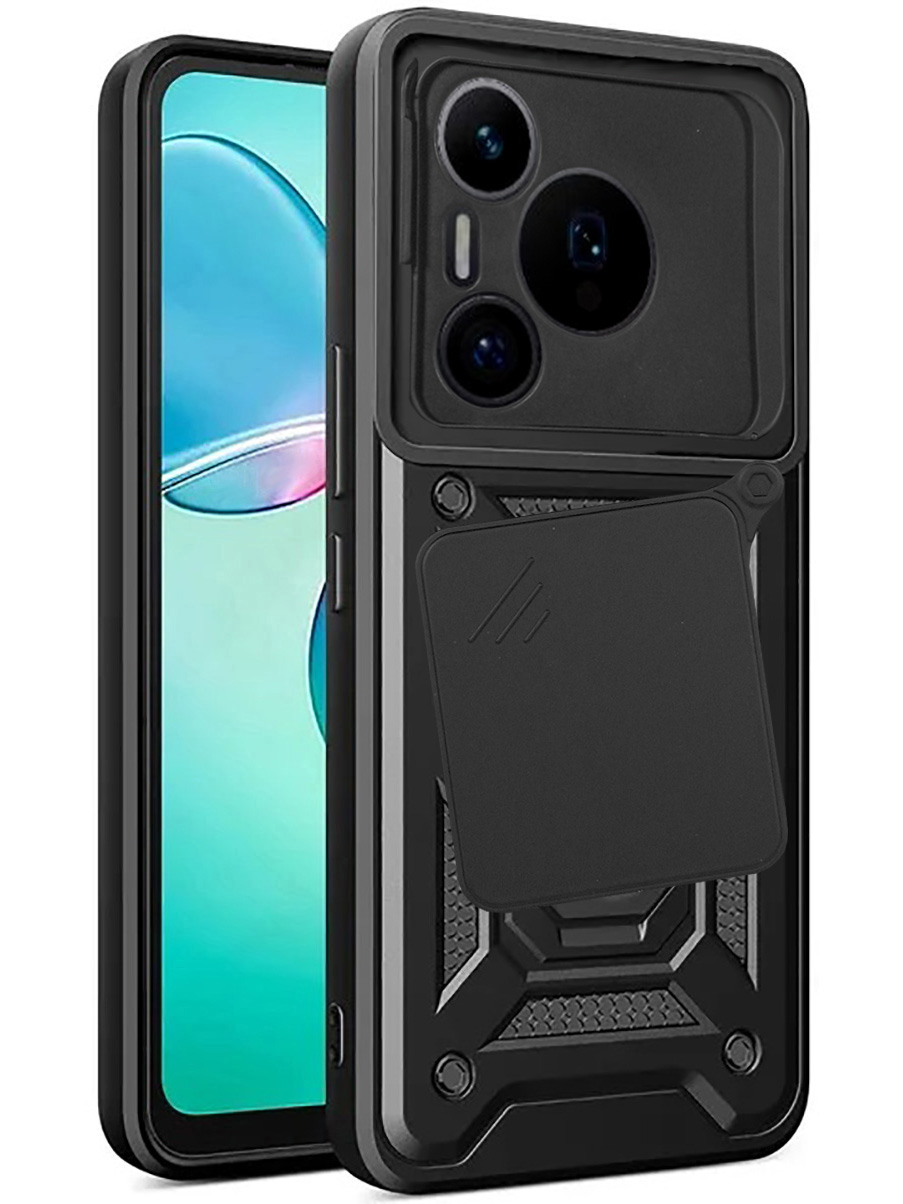 

Противоударный чехол на Huawei Pura 70 с защитой камеры черный, 782624613