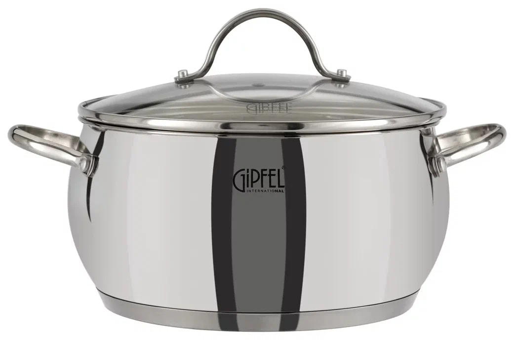 

Кастрюля Gipfel Terza с крышкой нержавеющая сталь 1,8 л, Серебристый
