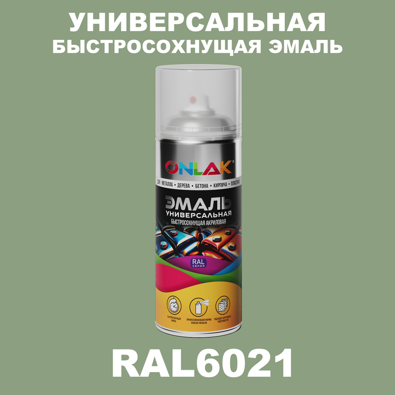 

Эмаль акриловая ONLAK RAL 6021 матовая, Зеленый, RAL-AER400-SPREY