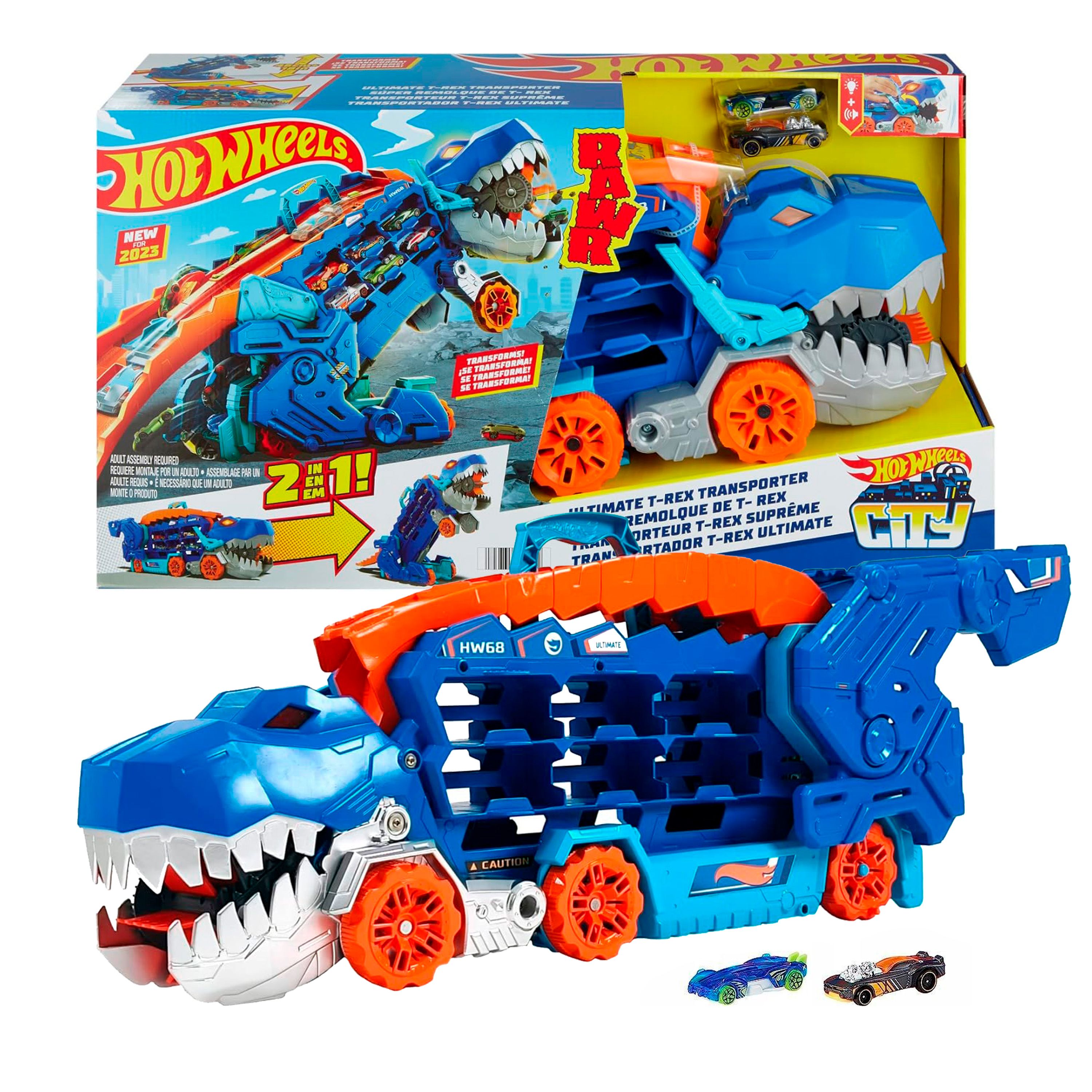 Набор игровой Hot Wheels City Ultimate T-Rex Trasportatore с машинами, HNG50