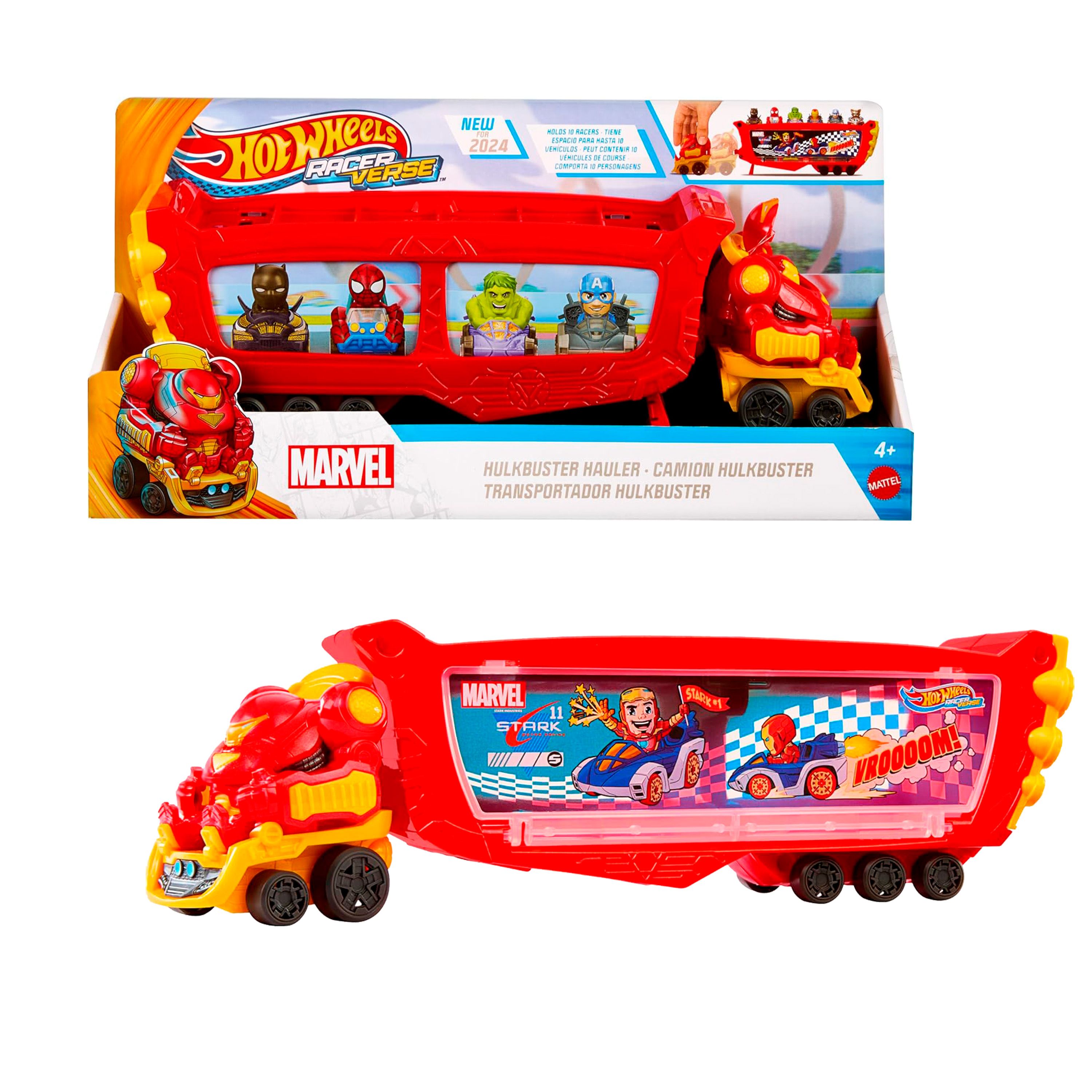 

Машина Hot Wheels Racer Verse Marvel Iron Man Hauler, HRY02, Красный