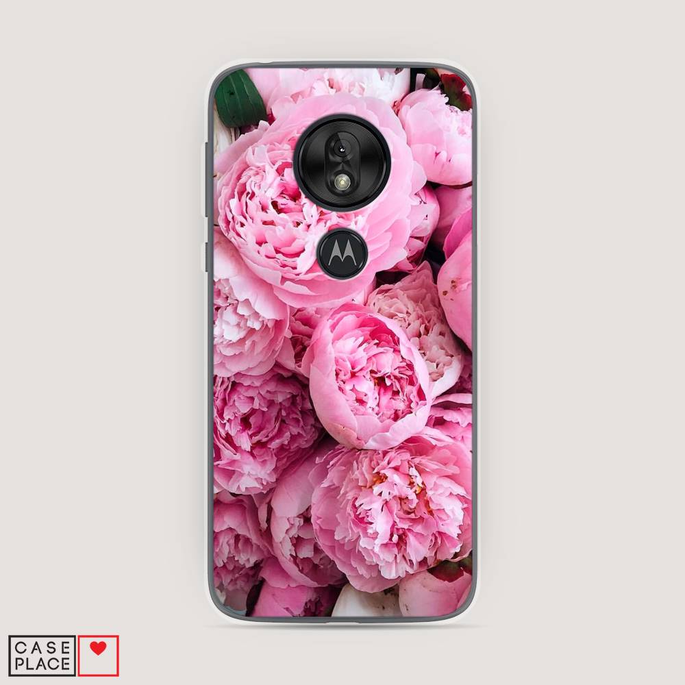 

Чехол на Motorola Moto G7 Play "Розовые пионы", Бежевый;розовый, 241250-2