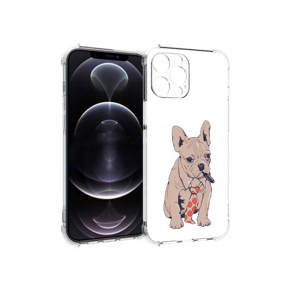 

Чехол MyPads Tocco для Apple iPhone 13 Pro Max бульдог с сигарой (PT163170.617.250), Прозрачный, Tocco