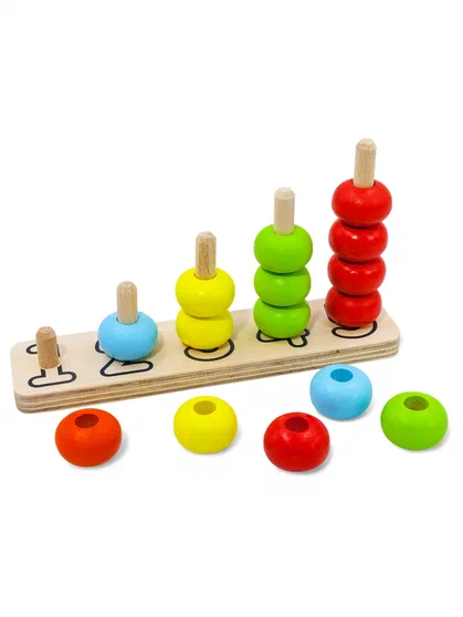 фото Счеты пирамидка alatoys развивающая деревянная монтессори игрушка для детей интерактив