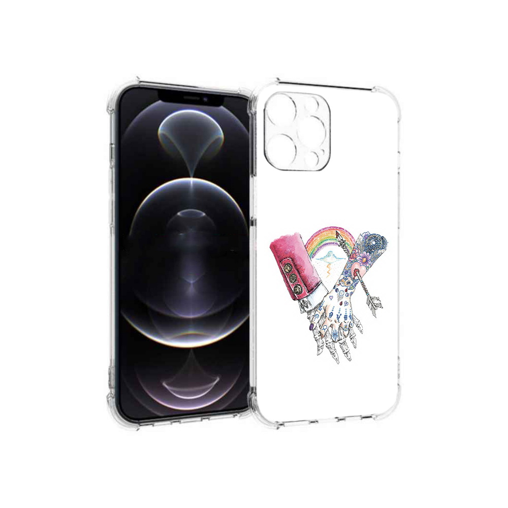 

Чехол MyPads Tocco для Apple iPhone 13 Pro Max абстракция руки в татуировках, Прозрачный, Tocco
