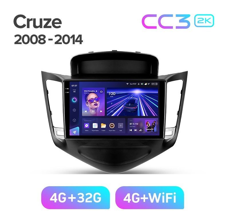 Магнитола TEYES CHEVROLET CRUZE 2008-2014гчерная рамка CC3 2K 432ГБ 3489000₽