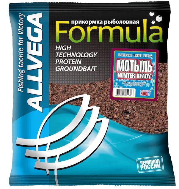 

Прикормка Allvega Formula Winter Ready зимняя, готовая, мотыль, 500 г, Синий