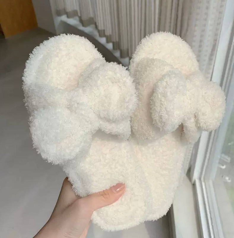 Домашние тапочки женские LSAOSEE W-022, белые, 36-37