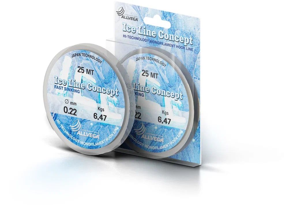 

Леска монофильная Allvega Ice Line Concept 25м 0,22 мм 6,47 кг, прозрачная, Белый