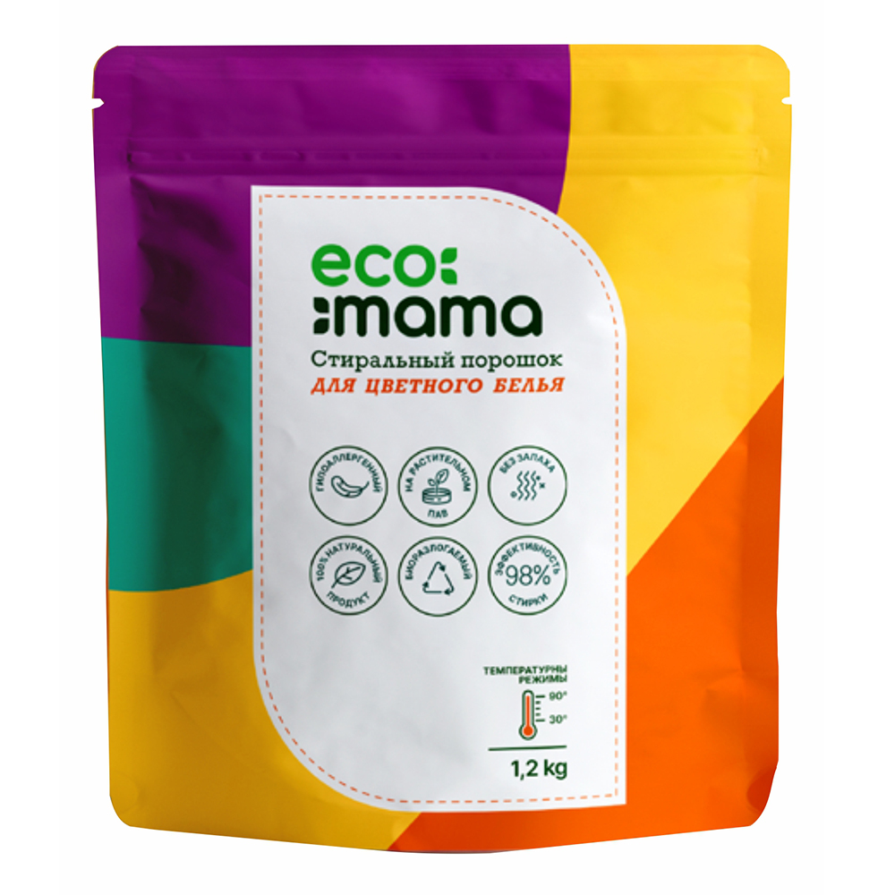 

Порошок стиральный для цветного белья Ecomama 1200 г