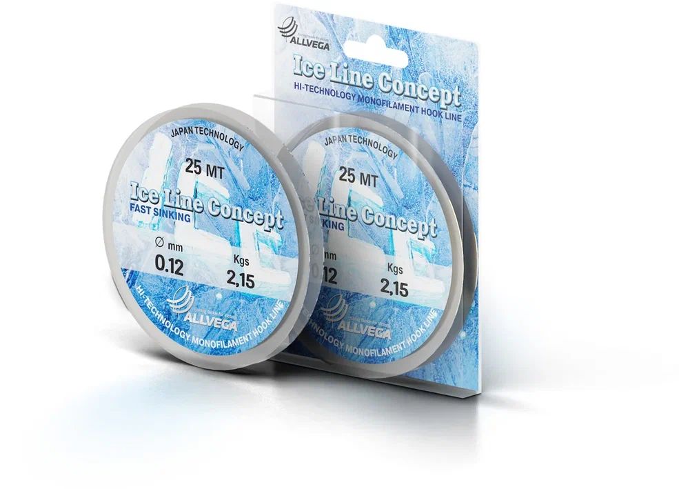 

Леска монофильная Allvega Ice Line Concept 25м 0,12 мм 2,15 кг, прозрачная, Белый