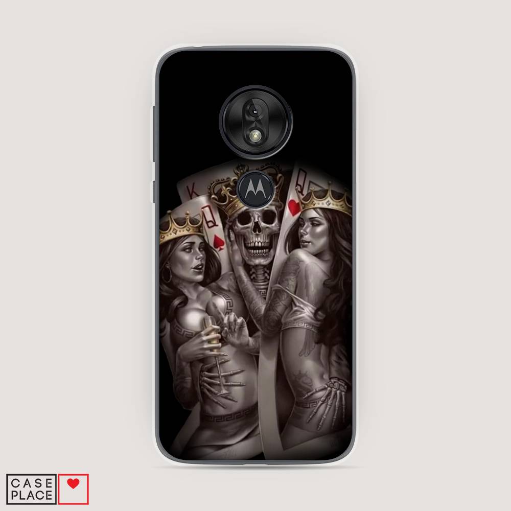 

Чехол на Motorola Moto G7 Play "Карты король и королевы", Серый;желтый, 241250-6