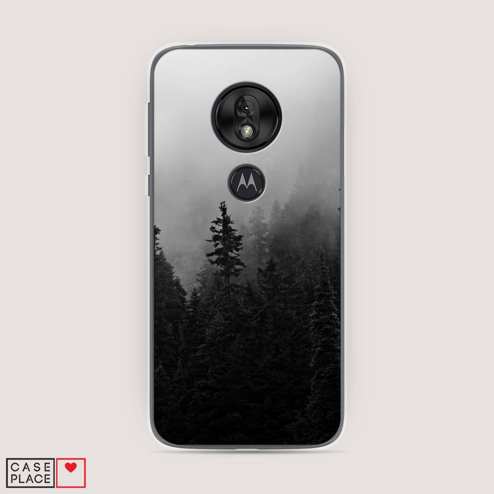 

Чехол на Motorola Moto G7 Play "Туманный лес", Серый;черный, 241250-2