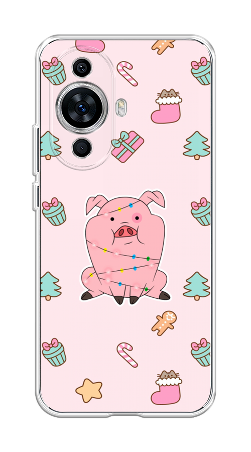 

Чехол на Huawei Nova 11 "Розовая свинка", Розовый;зеленый, 6121250-5