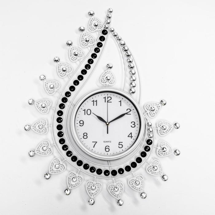 фото Часы настенные, : ажур, капля с завитками, плавный ход, d=21 см, 69 х 50 см quartz