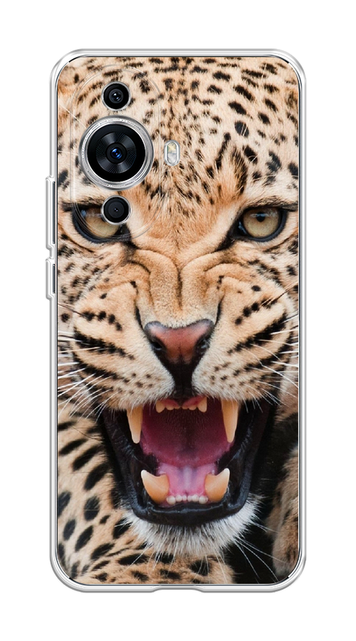 

Чехол на Huawei Nova 11 "Леопард 3d", Бежевый;черный, 6121250-6