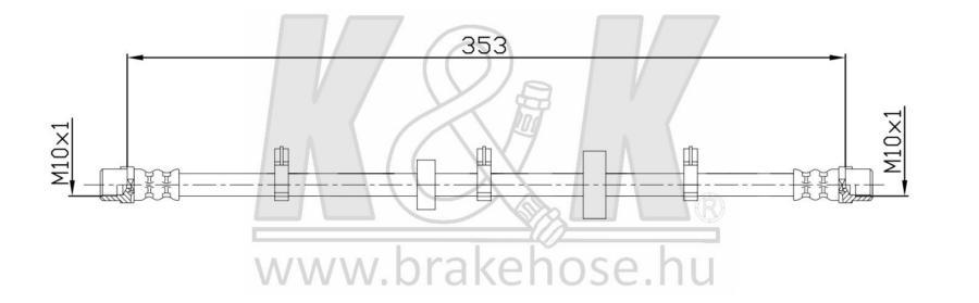 

Шланг тормозной передн лев VOLKSWAGEN: TRANSPORTER 98-03 1шт