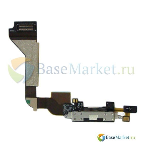 

Шлейф BaseMarket для Apple iPhone 4 на разъем зарядки в сборе с микрофоном (черный) OEM