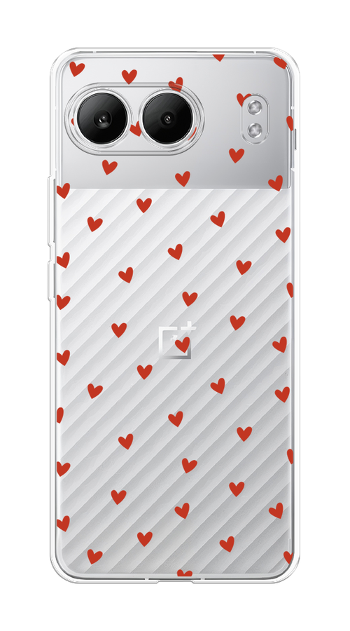 

Чехол на OnePlus Nord 4 5G "Red hearts", Красный;прозрачный, 155250-1