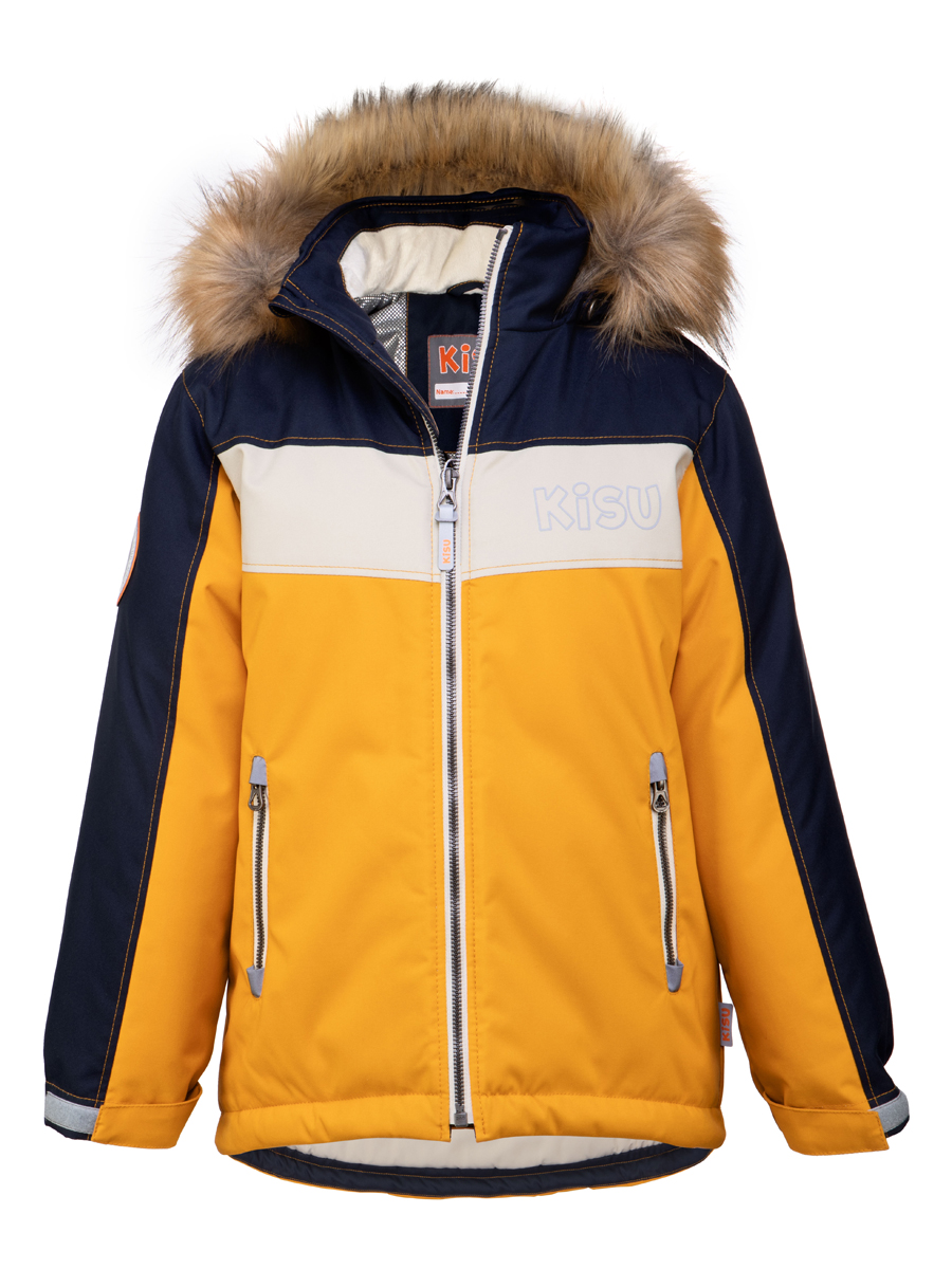 

Куртка детская KISU W22-10302, 206, размер 128, Желтый, W22-10302