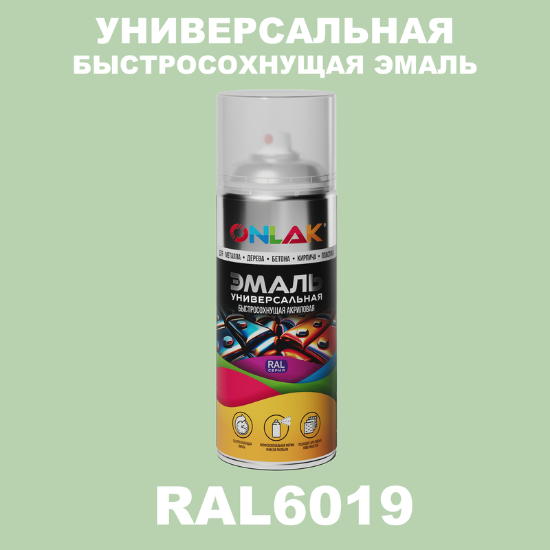 

Эмаль акриловая ONLAK RAL 6019 полуматовая, Зеленый, RAL-AER400-SPREY